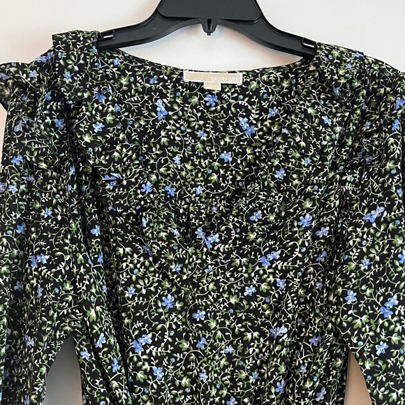 NWOT Michael Michael Kors Floral Ruffle Midi Dress sz L - Picture 7 of 9